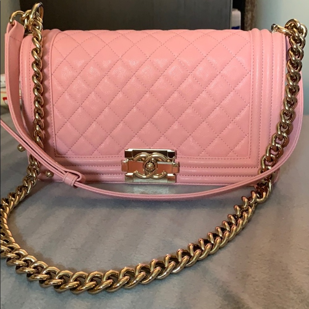 Chanel Boy Pink Caviar 19S Old Medium - Picture 2 of 14